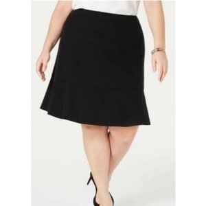 Bar III Women's Trendy Plus Size Ruffle-Hem Skirt Black Size 22W
